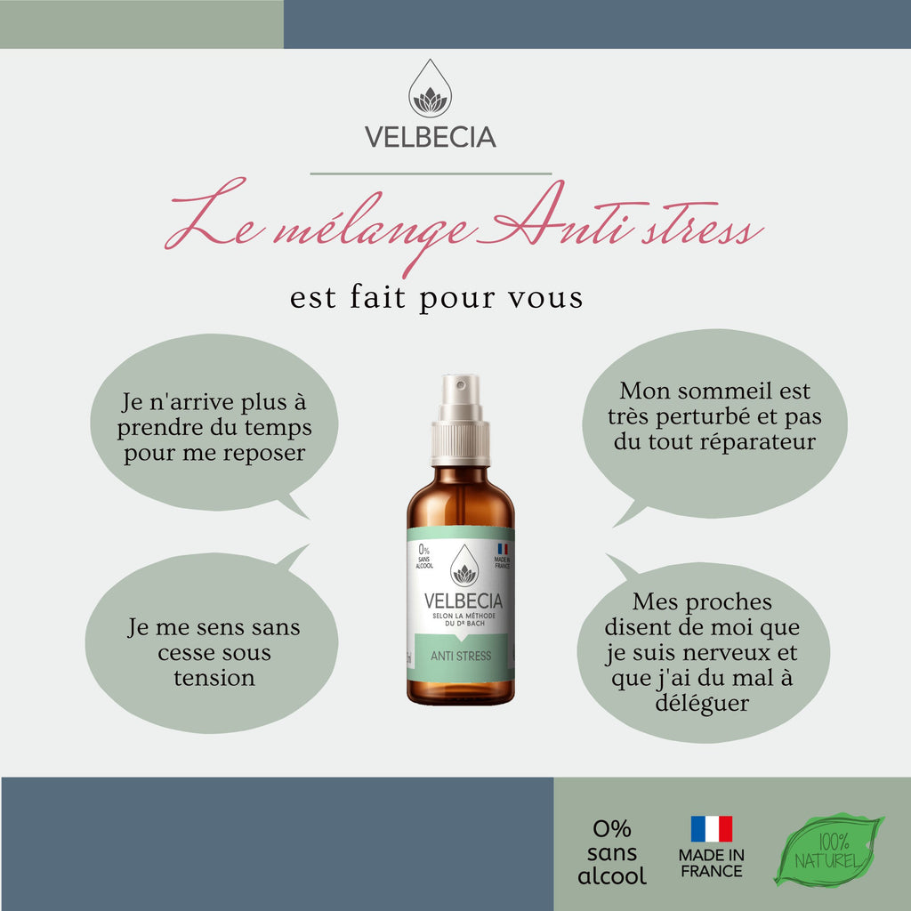 Velbecia® ANTI STRESS +1 OFFERT - A partir de Fleurs de Bach SANS ALCOOL