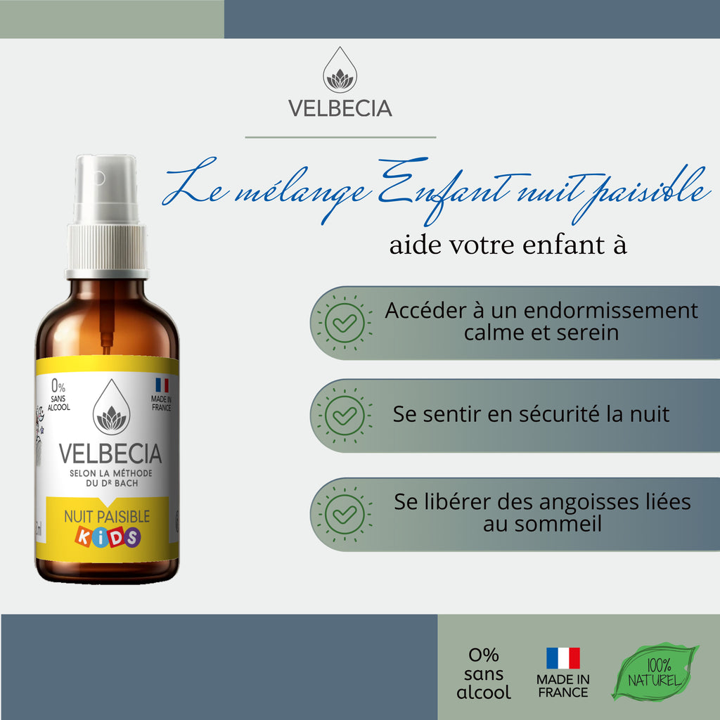 Velbecia® NUIT PAISIBLE KIDS +1 OFFERT - A partir de Fleurs de Bach SANS ALCOOL