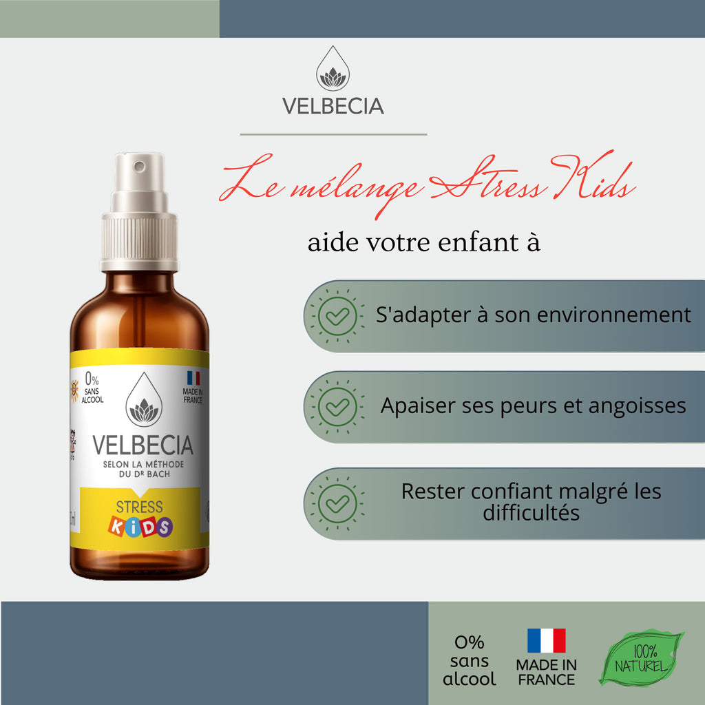 Velbecia® STRESS KIDS +1 OFFERT - A partir de Fleurs de Bach SANS ALCOOL