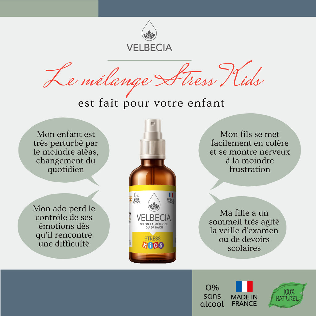 Velbecia® STRESS KIDS +1 OFFERT - A partir de Fleurs de Bach SANS ALCOOL