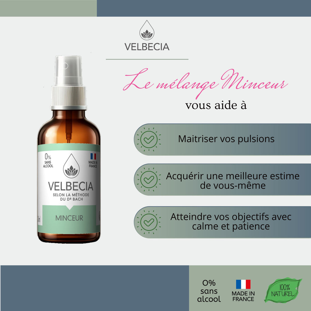 Velbecia® MINCEUR +1 OFFERT - A partir de Fleurs de Bach SANS ALCOOL