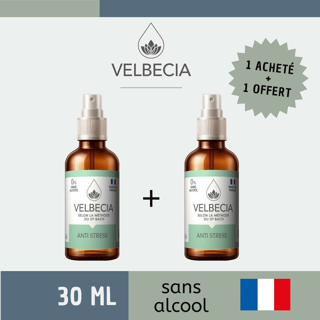 Velbecia® ANTI STRESS +1 OFFERT - A partir de Fleurs de Bach SANS ALCOOL