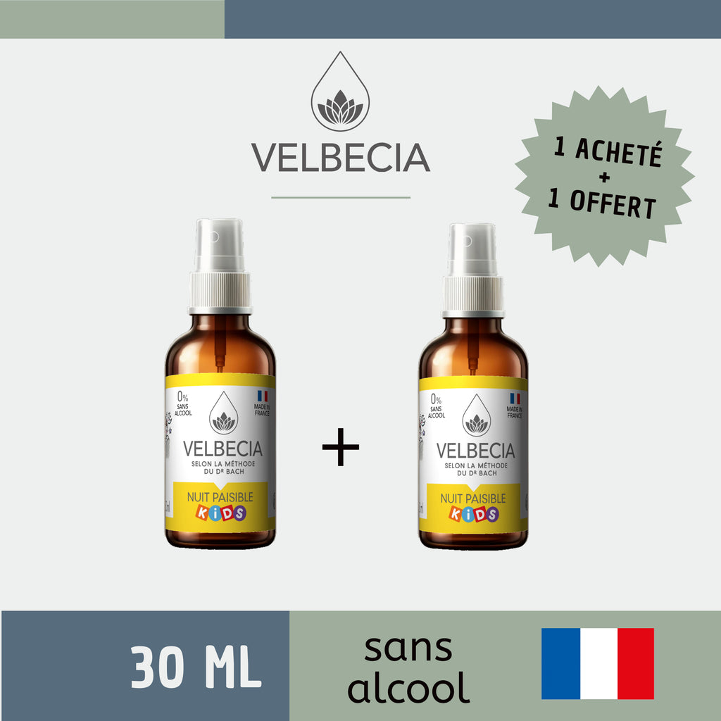 Velbecia® NUIT PAISIBLE KIDS +1 OFFERT - A partir de Fleurs de Bach SANS ALCOOL